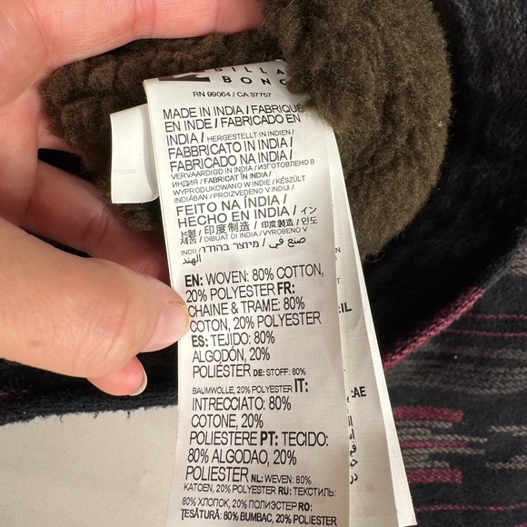 NWT Billabong Barlow Sherpa Shacket Black Red Southwest Boho Men’s L Retail $140 - Picture 5 of 7